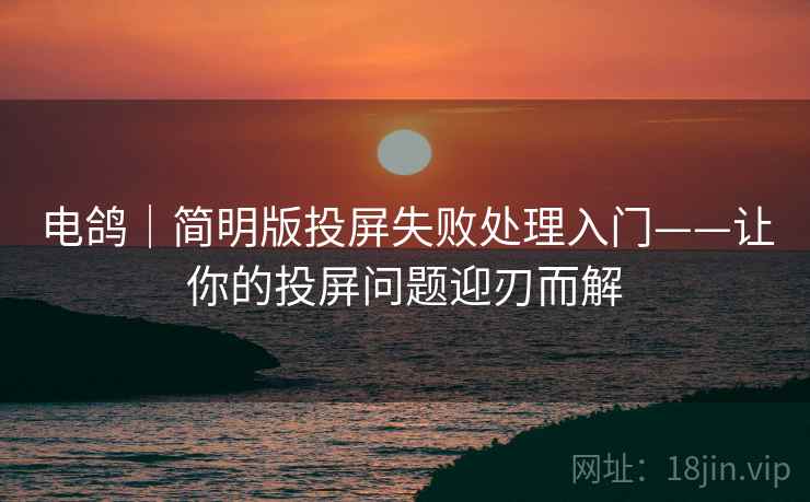 电鸽｜简明版投屏失败处理入门——让你的投屏问题迎刃而解