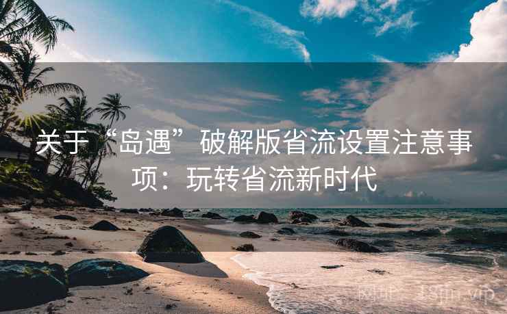 关于“岛遇”破解版省流设置注意事项：玩转省流新时代