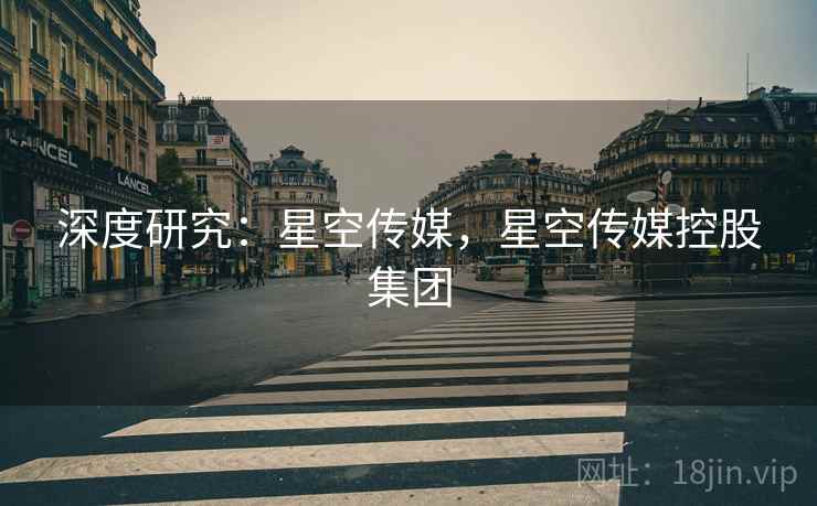 深度研究：星空传媒，星空传媒控股集团