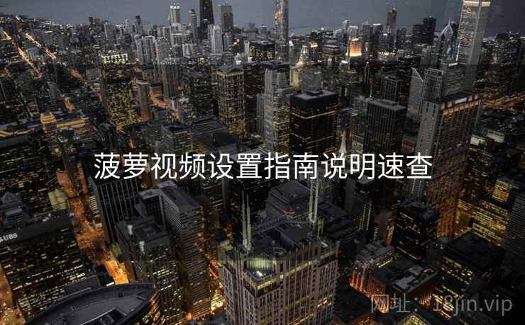 菠萝视频设置指南说明速查