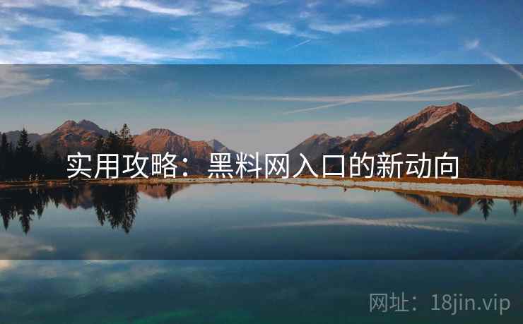 实用攻略：黑料网入口的新动向