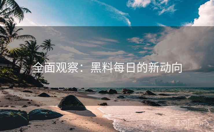 全面观察：黑料每日的新动向
