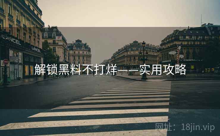 解锁黑料不打烊——实用攻略