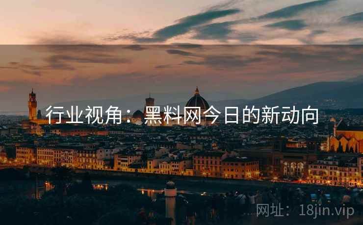 行业视角：黑料网今日的新动向