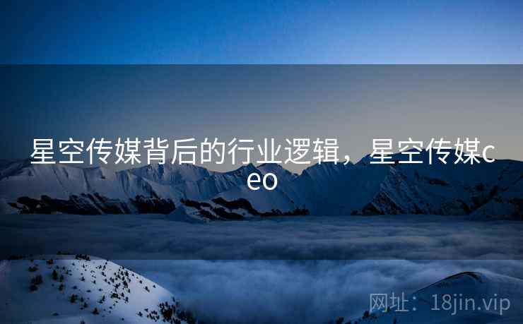 星空传媒背后的行业逻辑，星空传媒ceo